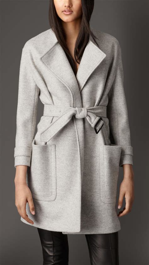 Burberry grey wool coat